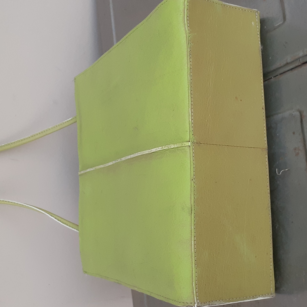 Wilsons Leather lime green Handbag Shoulder Bag dual Strap Handle - Picture 5 of 10